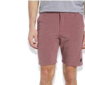 VTG 1946 Micro Graph Hybrid Short Flat Front Quick Dry Red Purple Men's 33 NWT